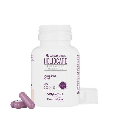 Heliocare Purewhite Radiance Max 240 Oral Capsules  Hyperpigmentation | كبسولات واقي شمس هيليوكير لتفتيح البشرة وعلاج التصبغات والبقع الداكنة